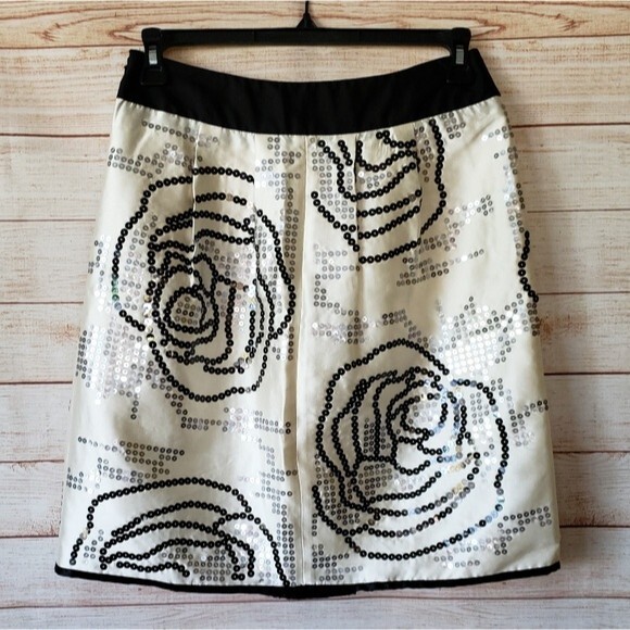 RARE! Etcetera Silk/Wool Sequined Fully Lined Pleated Skirt - Picture 5 of 8